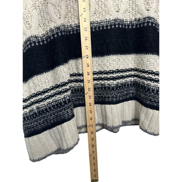 Cliche Couture Wool Blend Chunky Cable Knit Poncho Cowl Neck Oversized Boho S - Picture 5 of 7